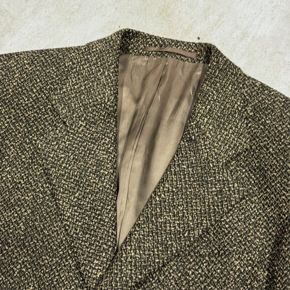Vintage Hugo Boss Tweed Blazer "Poseidon" Wool Sport Coat Brown 40S - Picture 6 of 11